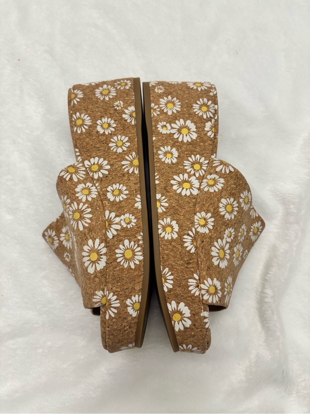 NEW Chelsea & Violet Daisy Cork Wedge Chunky Open Toe Mule Women’s Size 7 - Picture 9 of 9